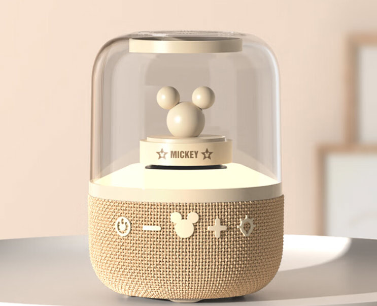 迪士尼（DISNEY）智能蓝牙音响音箱内置小度 无线户外 便携炫彩发光 高颜值低音炮 迷你大音量播放器 S6卡其色
